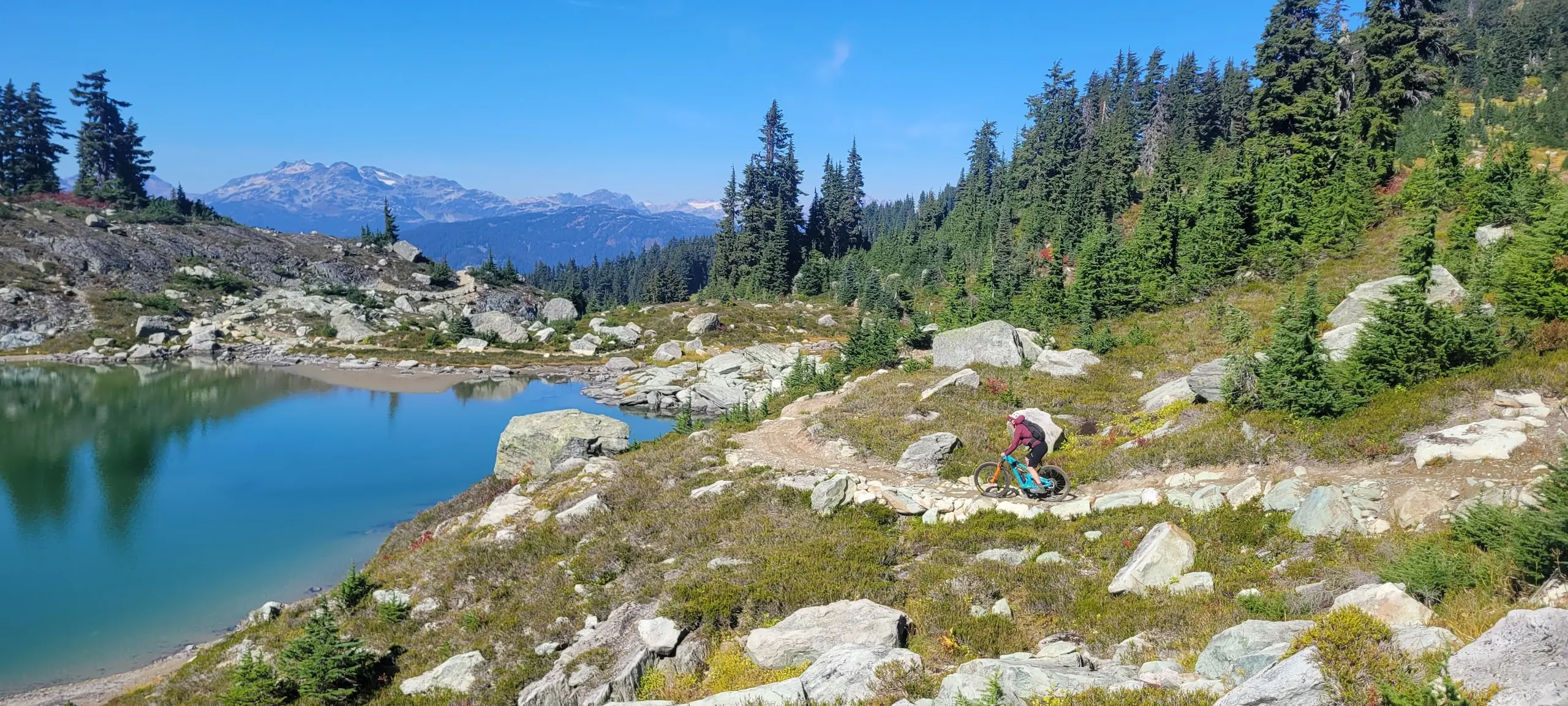 Mountain biker on the Sunshine Coast, British Columbia