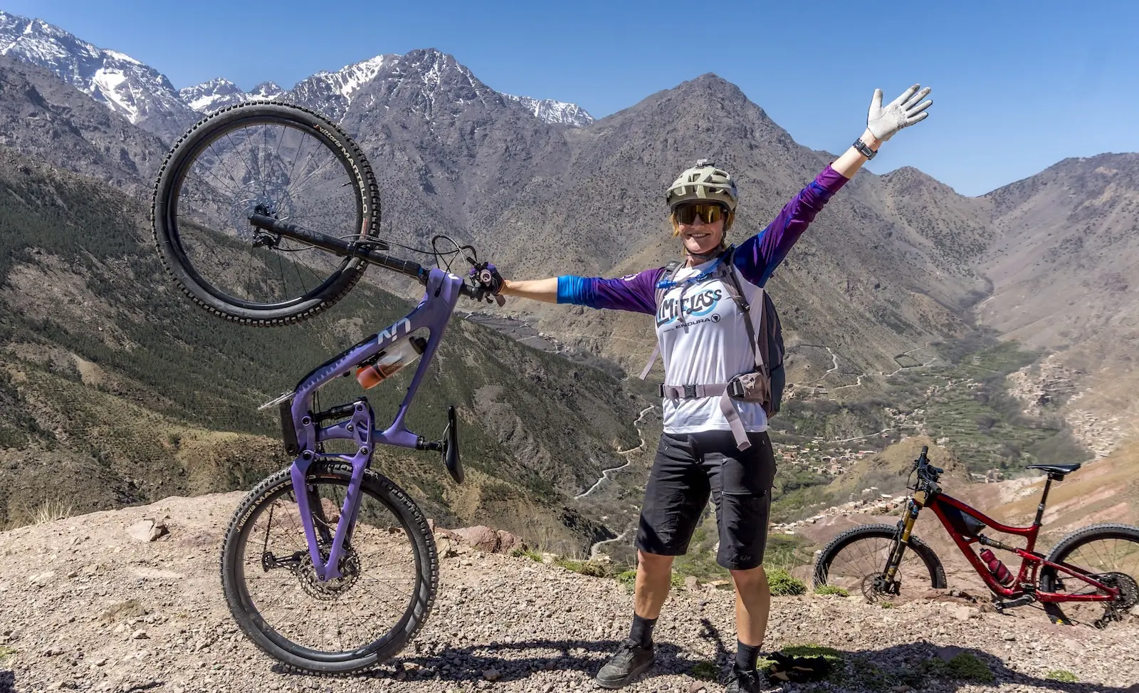 Female mountain biker in Morocco