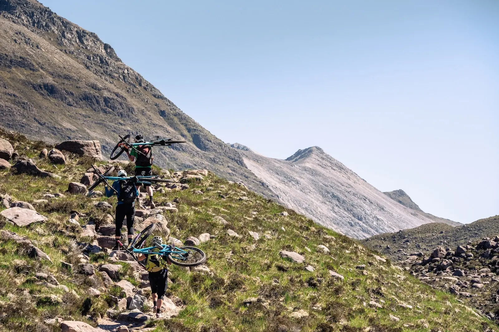 Hike-a-biking in the Highlands of Scotland