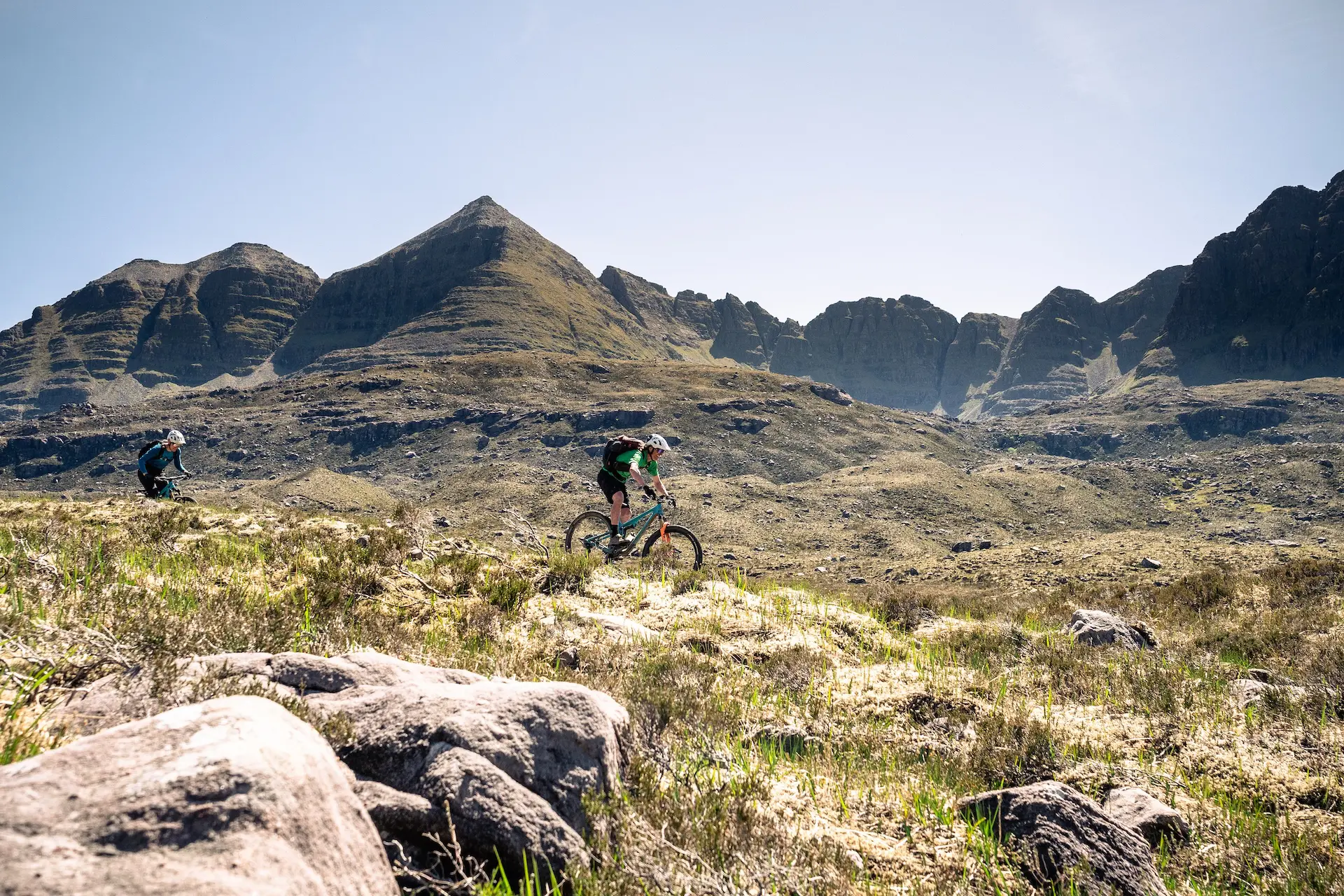 Alex Glasgow mountain biking in Torridon, Scotland