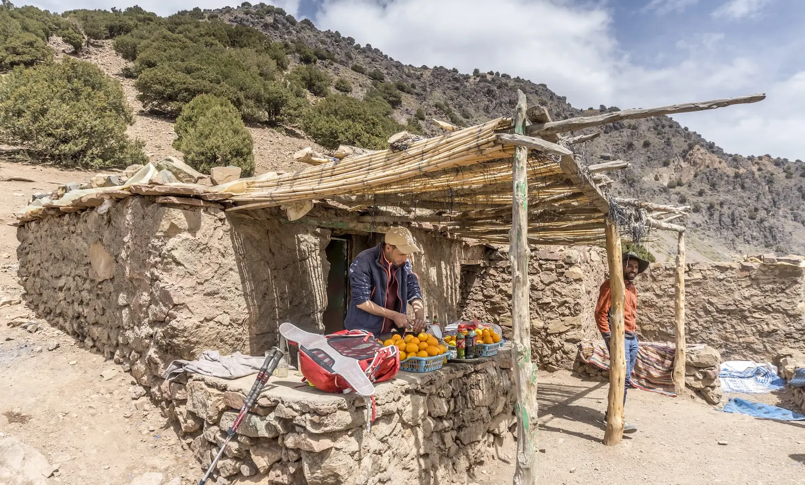 Preparing oranges for snacks in Morocco