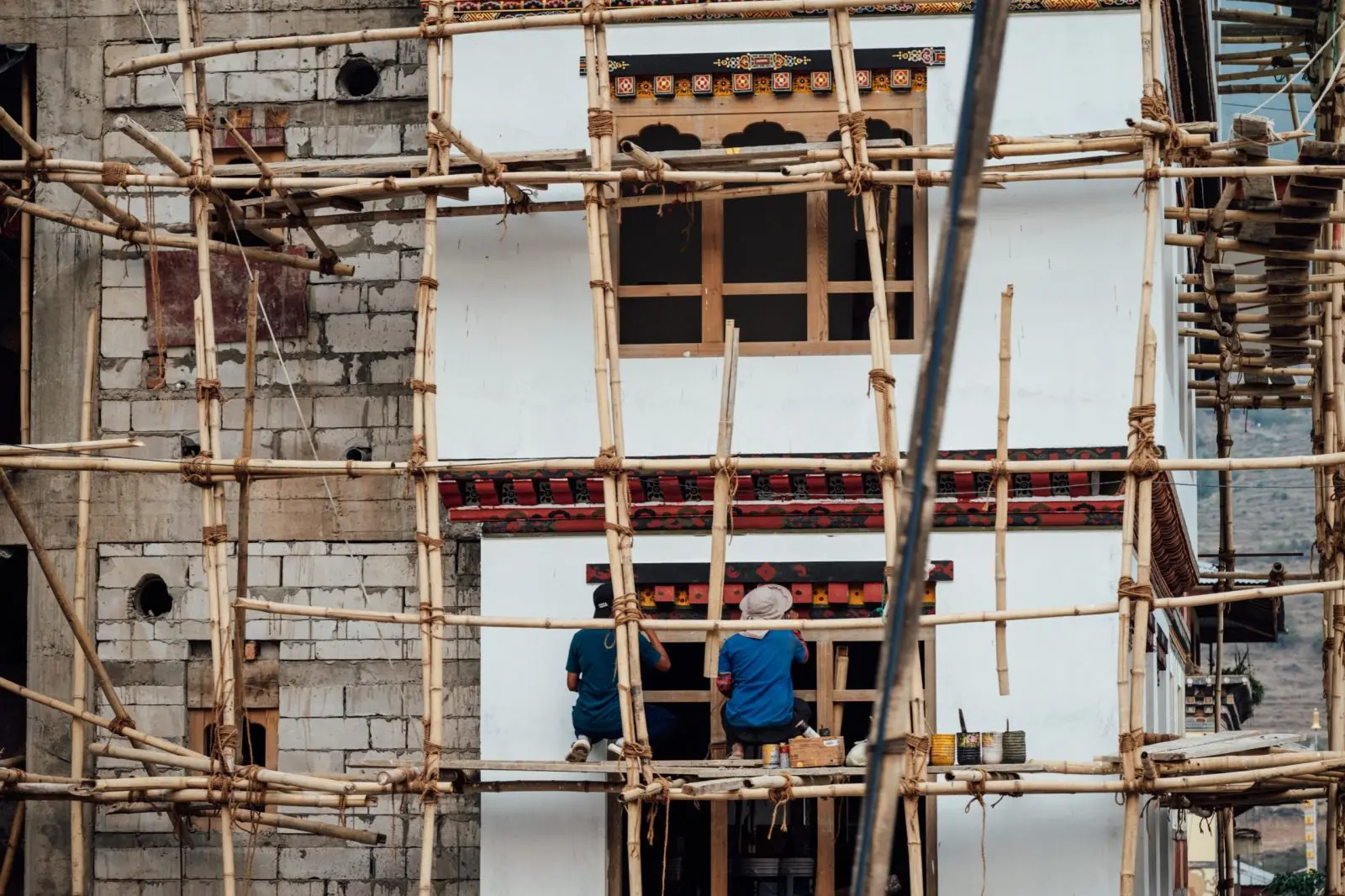 Two local tradesmen at work
