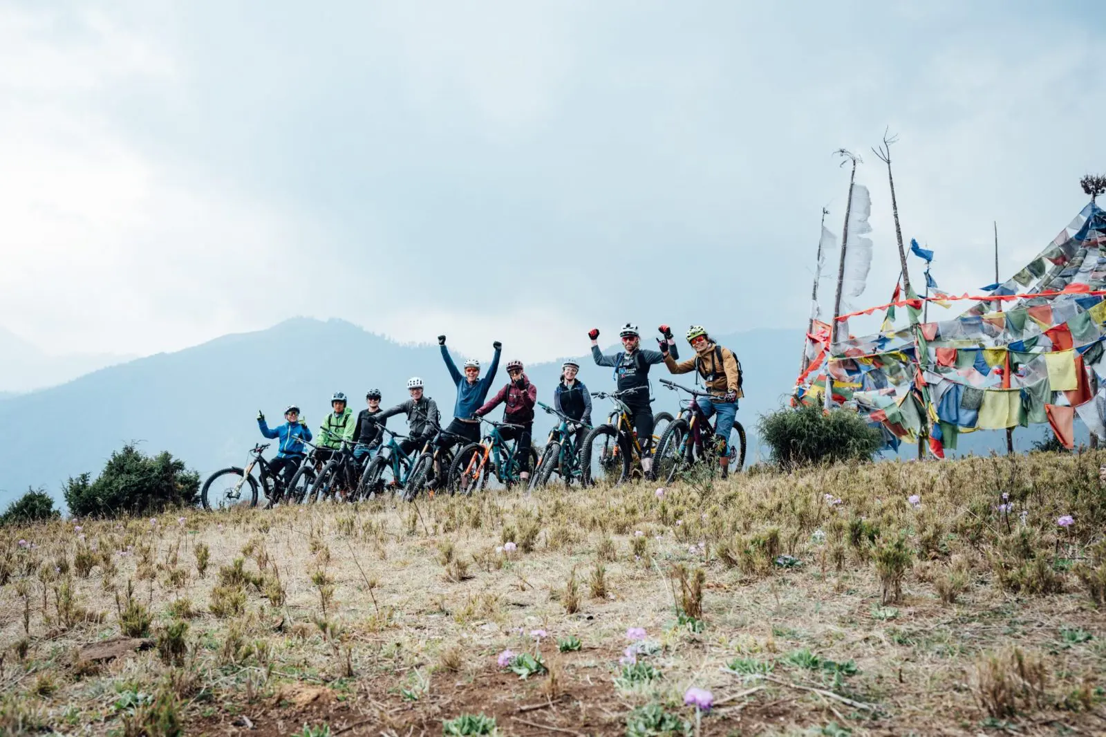 Riders celebrate in Bhutan