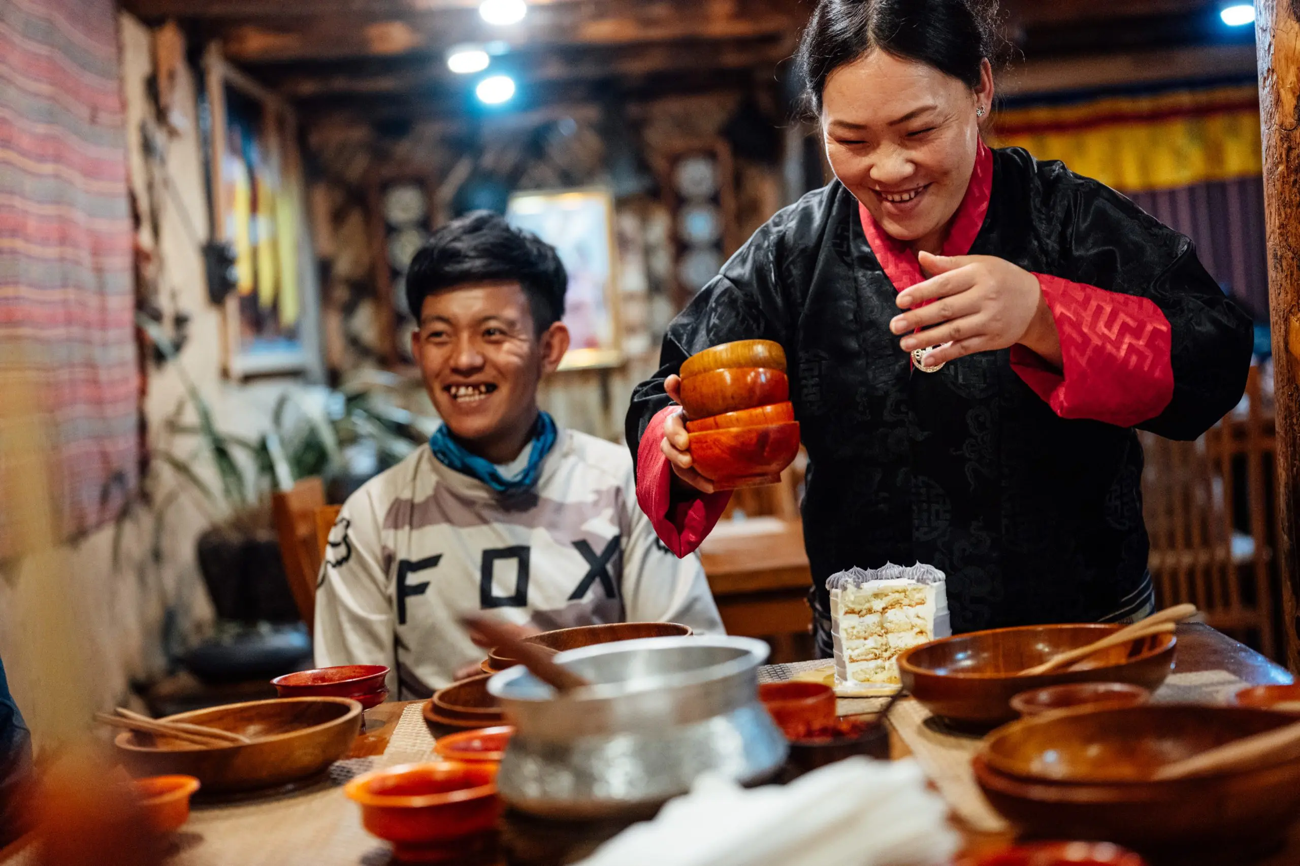 Our guide Sonam enjoying his meal