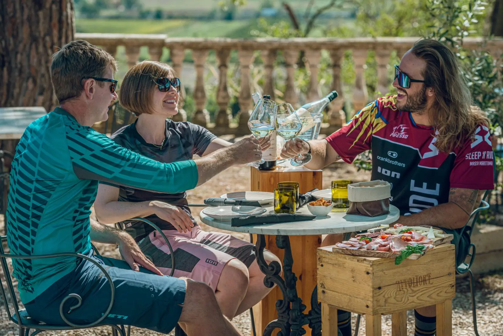 Enjoying wine in Tuscany