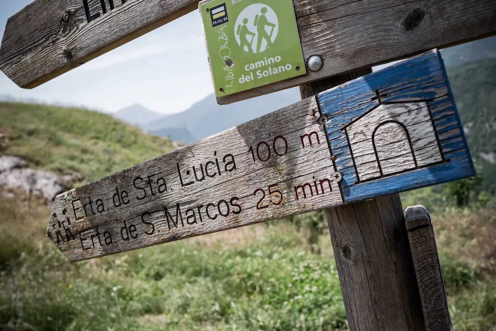 Ancient sign post in the Spanish Pyrenees