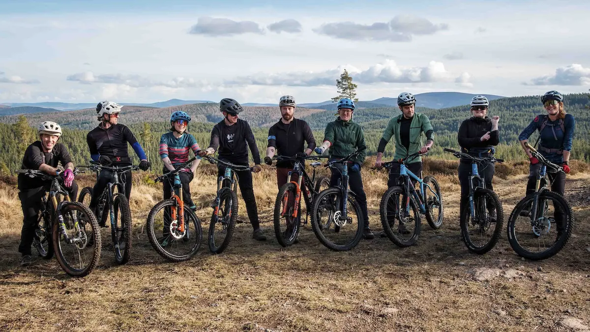 Mountain bikers in Scotland, the H+I Adventures team