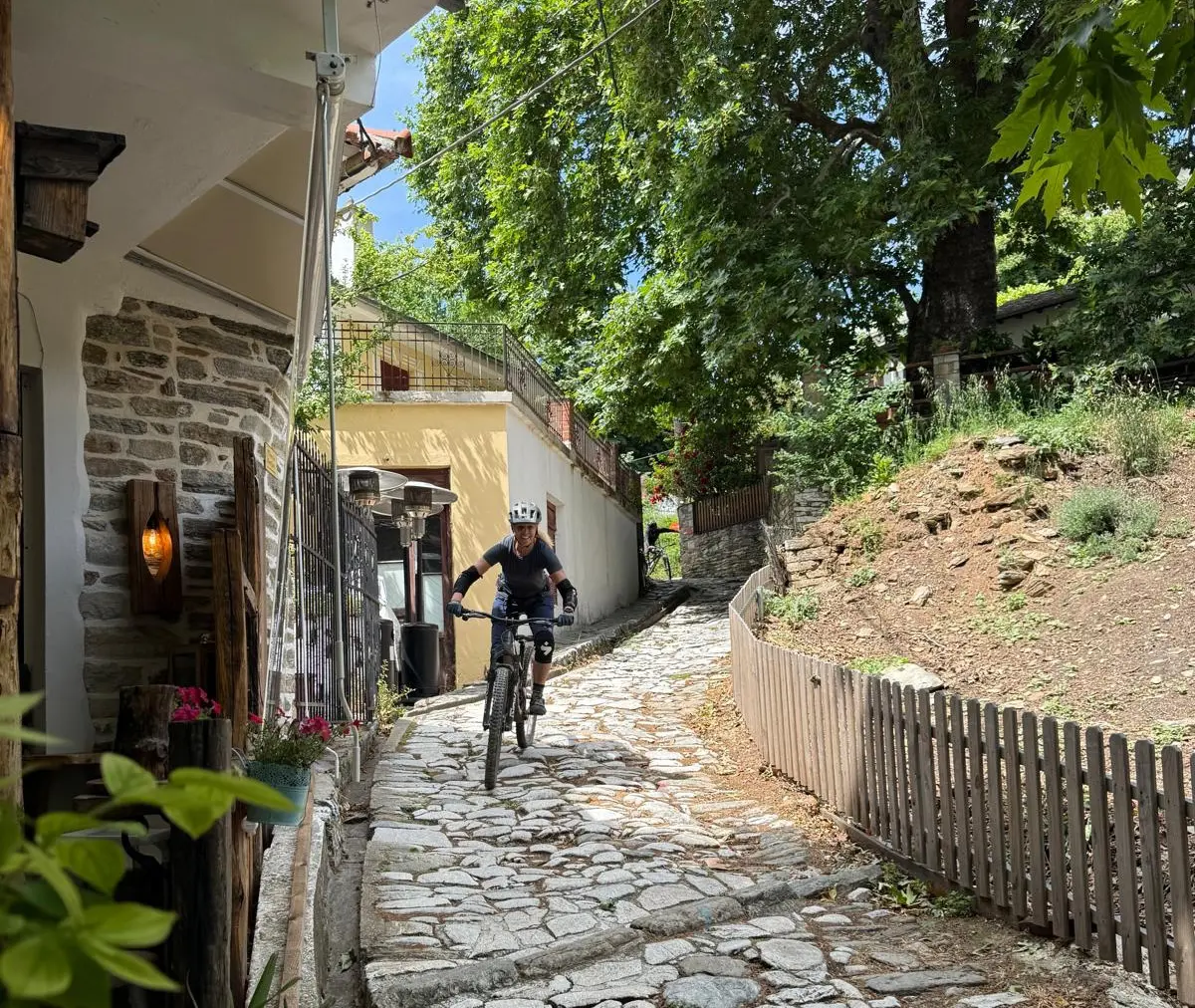 Female mountain biker in Greece, mountain bike tours worldwide